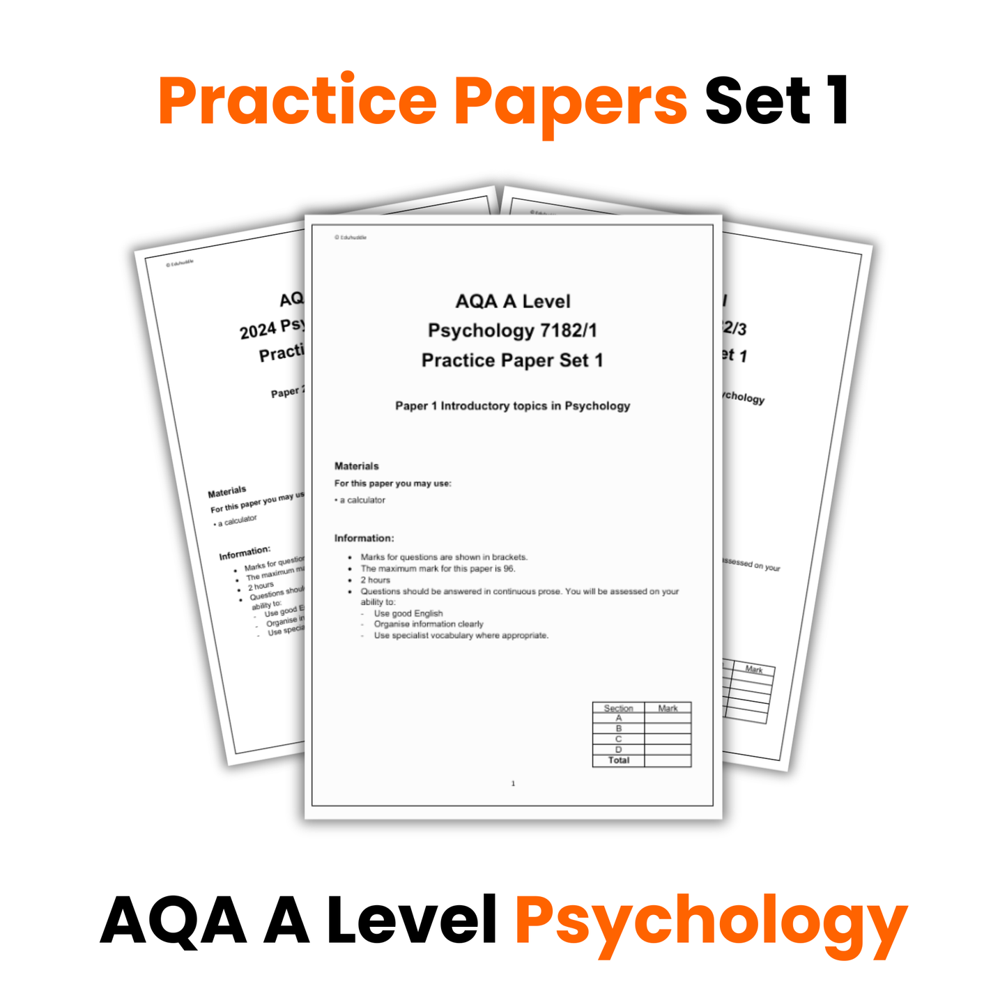 Practice Papers Set 1 | A Level Psychology (AQA)