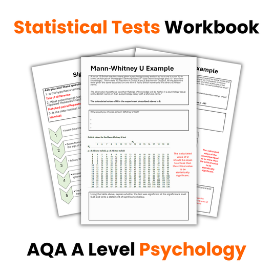 Statistical Tests Workbook | A Level Psychology (AQA)