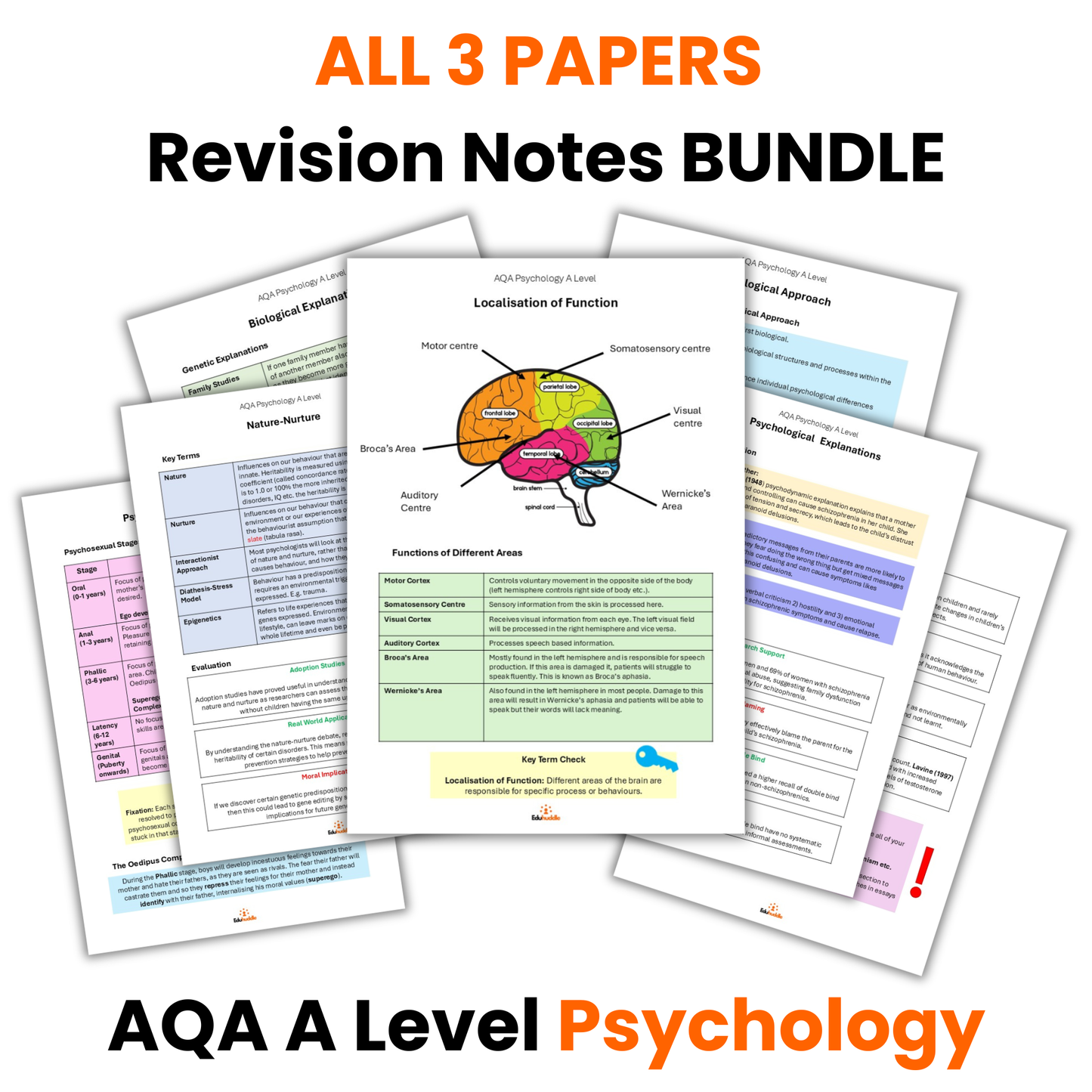 Paper 1 ,2 and 3 Revision Notes BUNDLE | A Level Psychology (AQA)