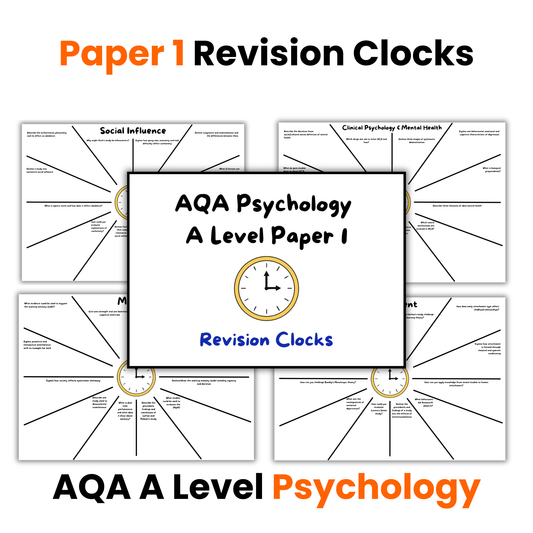 Paper 1 | Revision Clocks | A Level Psychology New Spec (AQA)